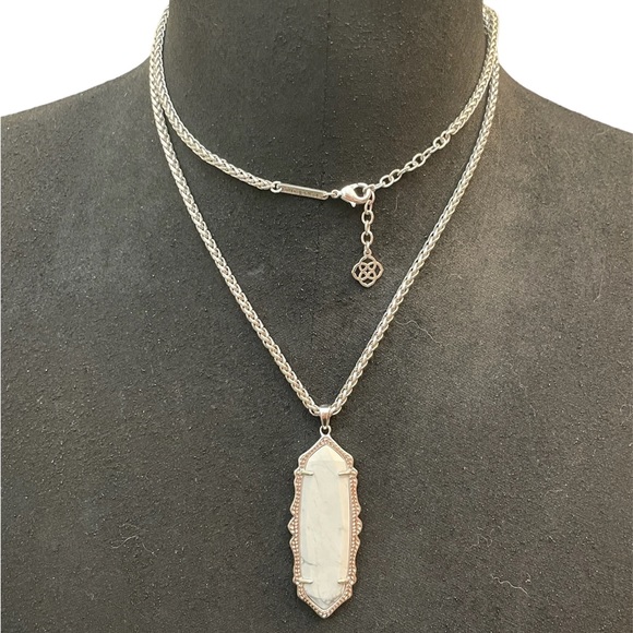 Kendra Scott Silver Frances White Howlite Pendant Necklace - Picture 6 of 6